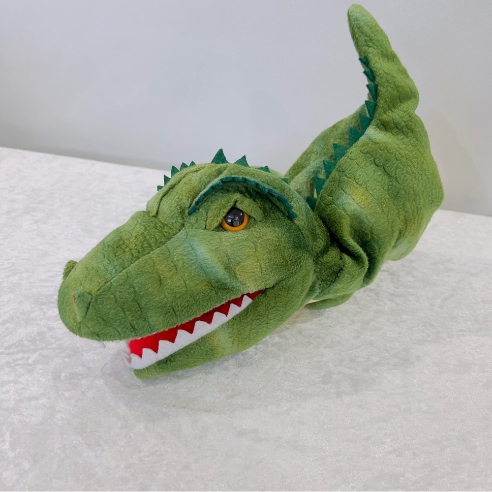 Dinosaur Hand Puppet Plush Toy Tyrannosaurus Rex Kids Fun Multi Green - Picture 3 of 11